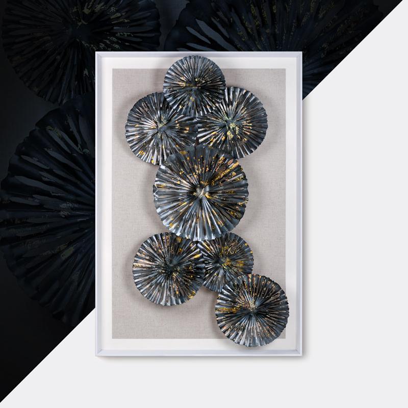 玄關(guān)裝飾畫(huà) 工業(yè)風(fēng)客廳沙發(fā)軟裝實(shí)物 立體手工鐵藝金屬酒店壁飾