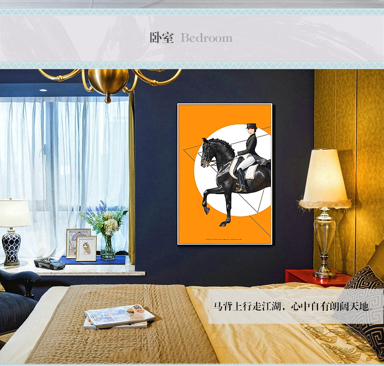現(xiàn)代簡約客廳裝飾畫 歐式玄關走廊壁畫 法式晶瓷畫 純手繪油畫 馬背上的女子