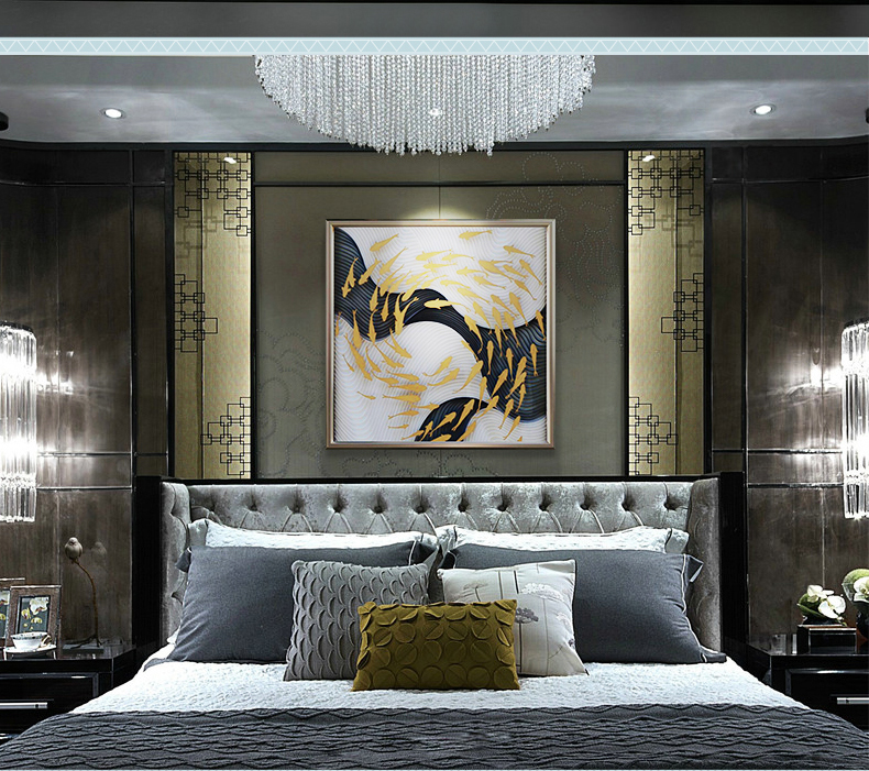 輕奢玄關(guān)裝飾畫 實(shí)物畫 餐廳壁畫 客廳組合掛畫 墻畫 遨游