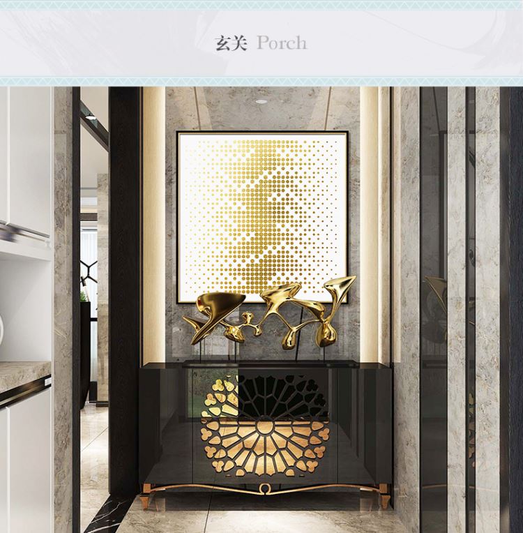 現(xiàn)代簡約客廳裝飾畫 抽象風(fēng)格臥室床頭掛畫  晶瓷畫 金色年華