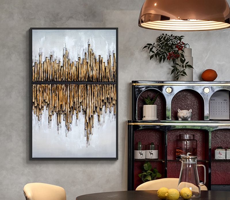 抽象客廳裝飾畫 臥室原創(chuàng)手繪實物畫 走廊過道環(huán)保PS框掛畫 倒影2